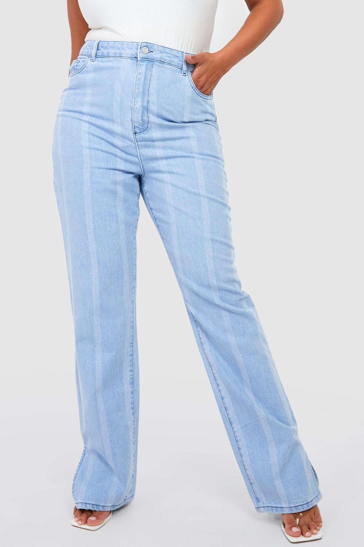 Striped hot sale trim jeans